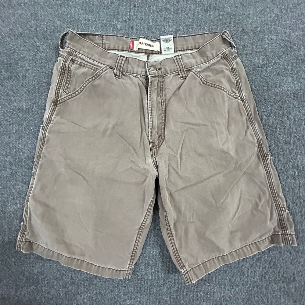 Levi's Carpenter Shorts Mens Size 33 Brown Cotton Canvas Utility Workwear Short